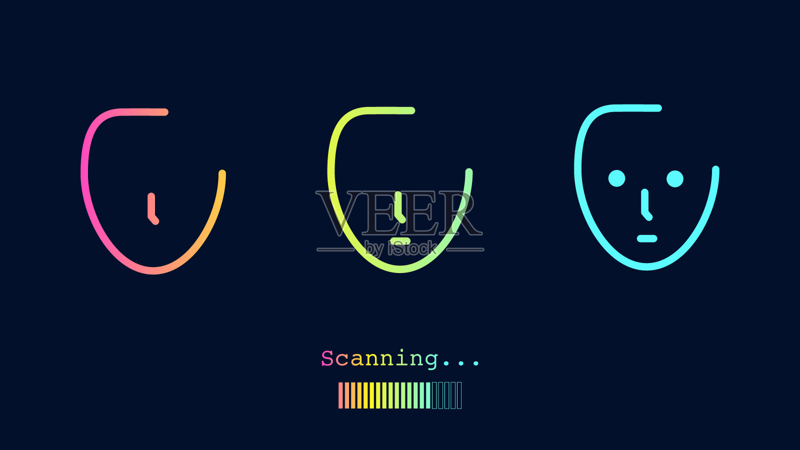 面部识别插画图片素材