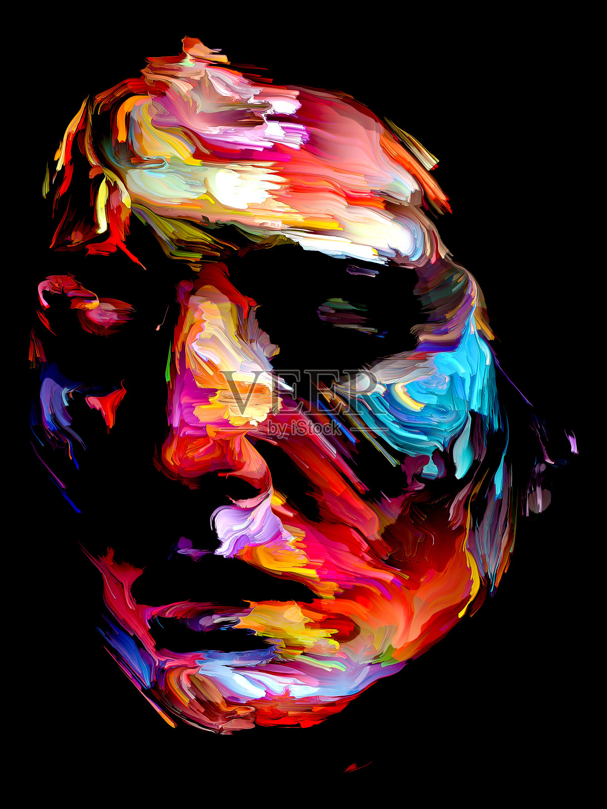 脸的颜色插画图片素材