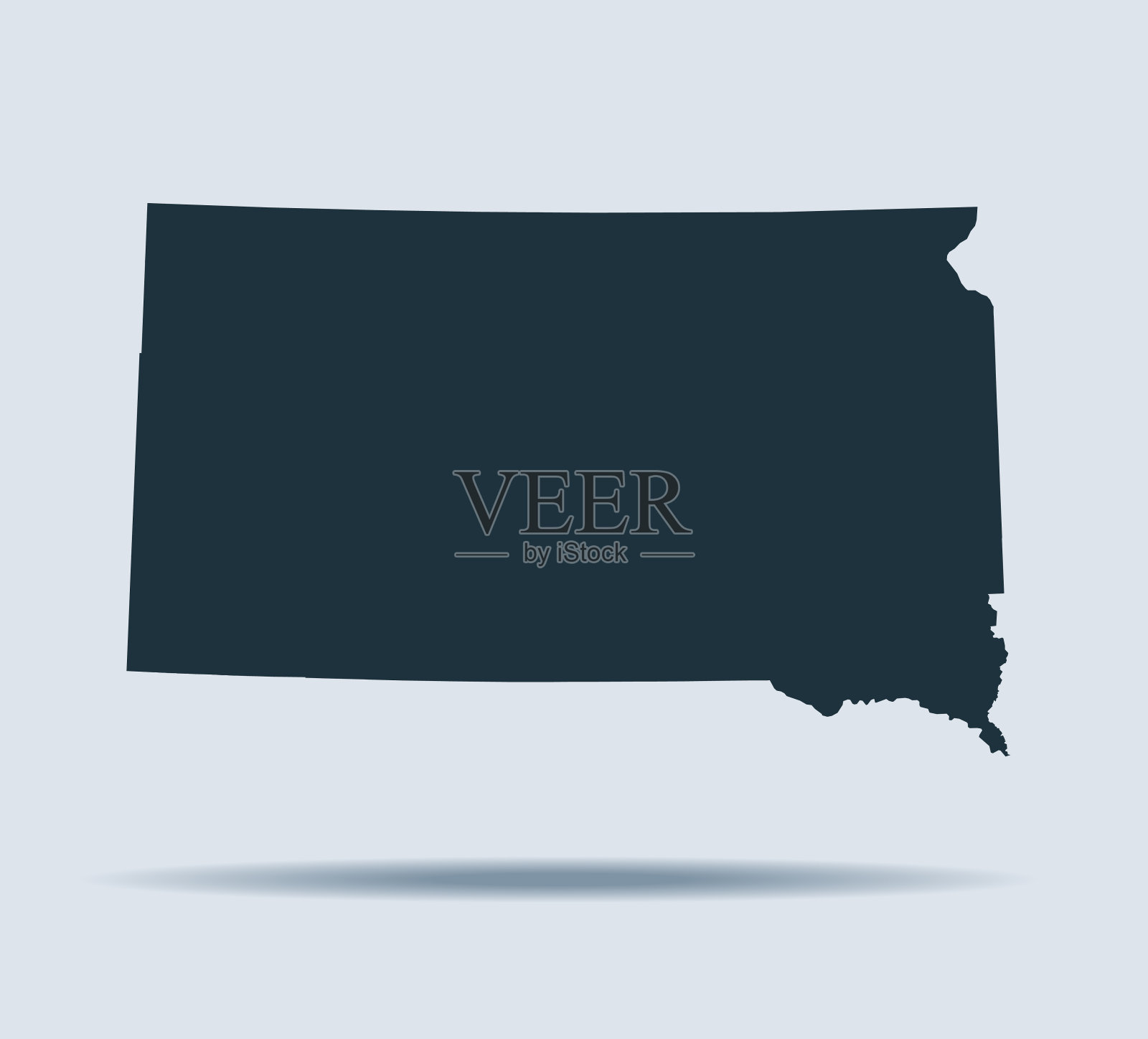 南达科他州地图插画图片素材