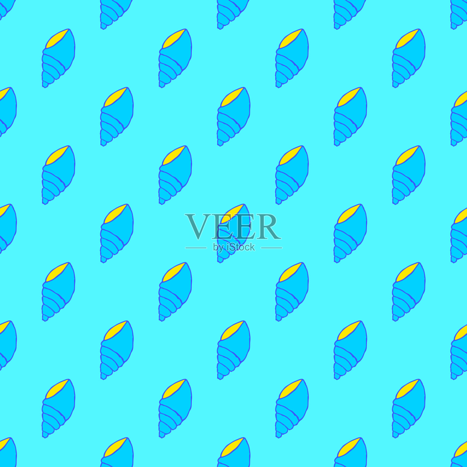 无缝海贝模式插画图片素材