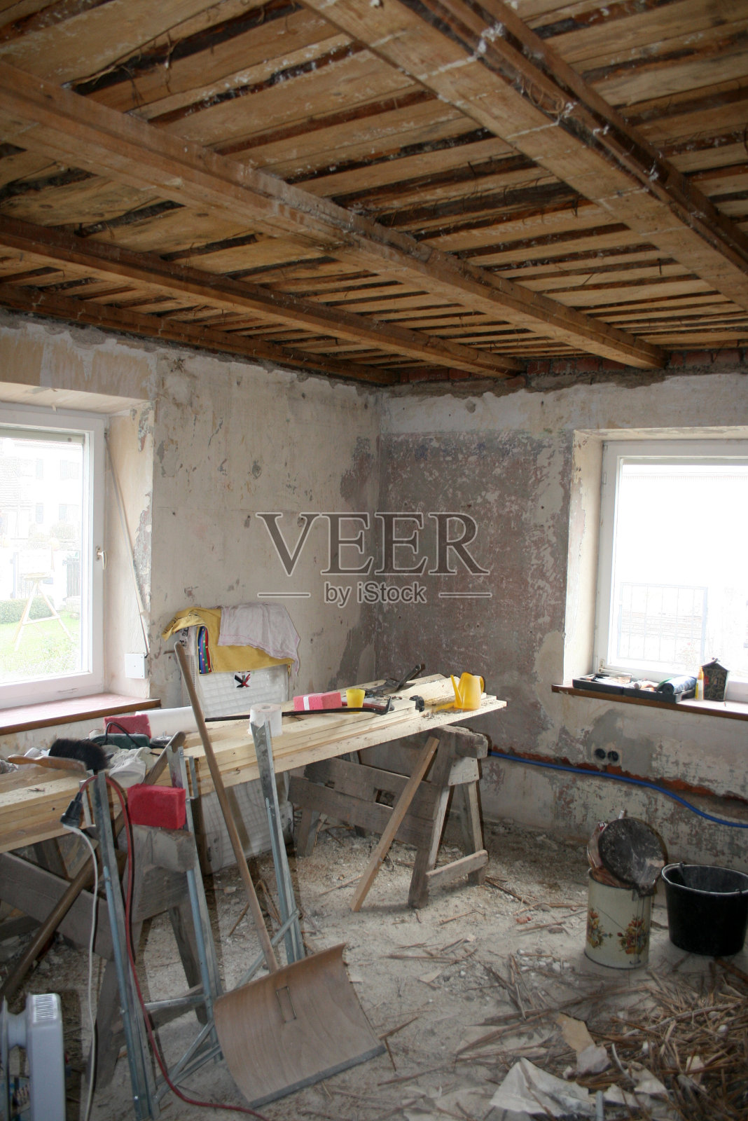 翻新旧建筑的房间照片摄影图片