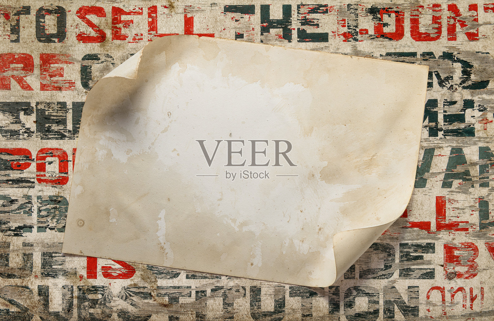 破旧的白纸风化的墙面纹理装饰背景照片摄影图片