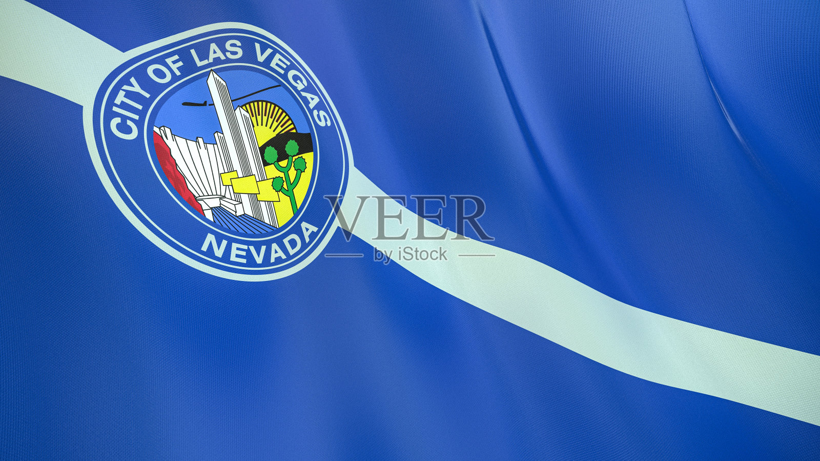 拉斯维加斯飘扬的旗帜。内华达州。美国。高质量的现实呈现照片摄影图片