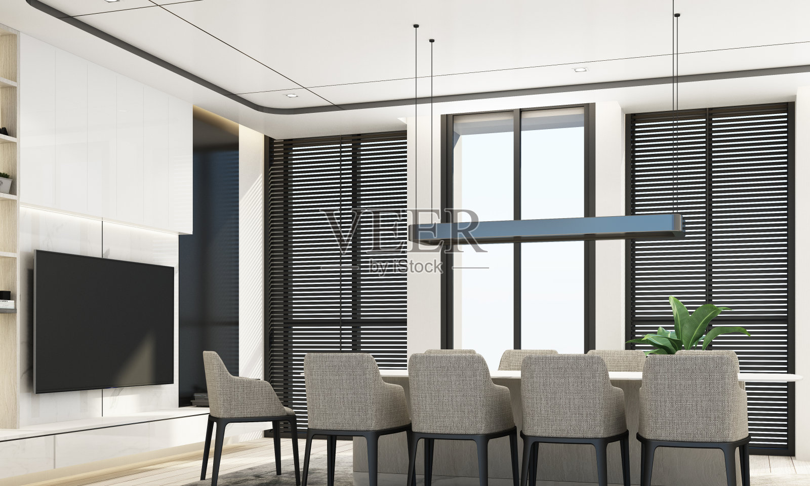 餐厅现代豪华风格3d渲染照片摄影图片