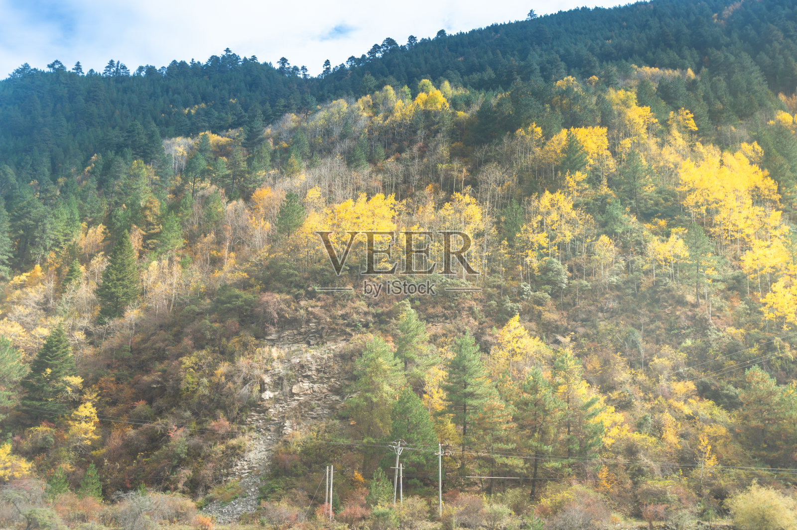 中国，西藏，四川，亚丁，香格里拉山，秋天的自然景观照片摄影图片