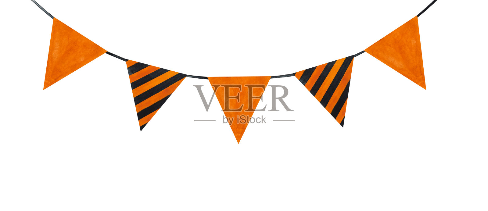 漂亮的节日旗帜画。水彩作画。特写镜头插画图片素材