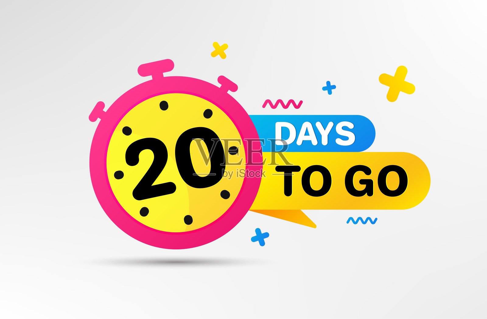 离图标二十天了。还有20天。向量设计模板素材