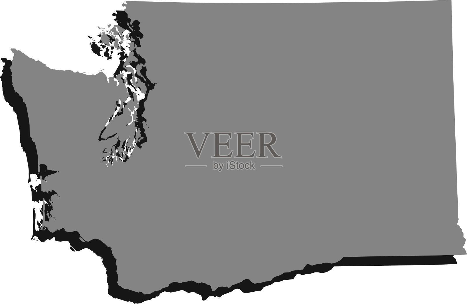 华盛顿的地图插画图片素材