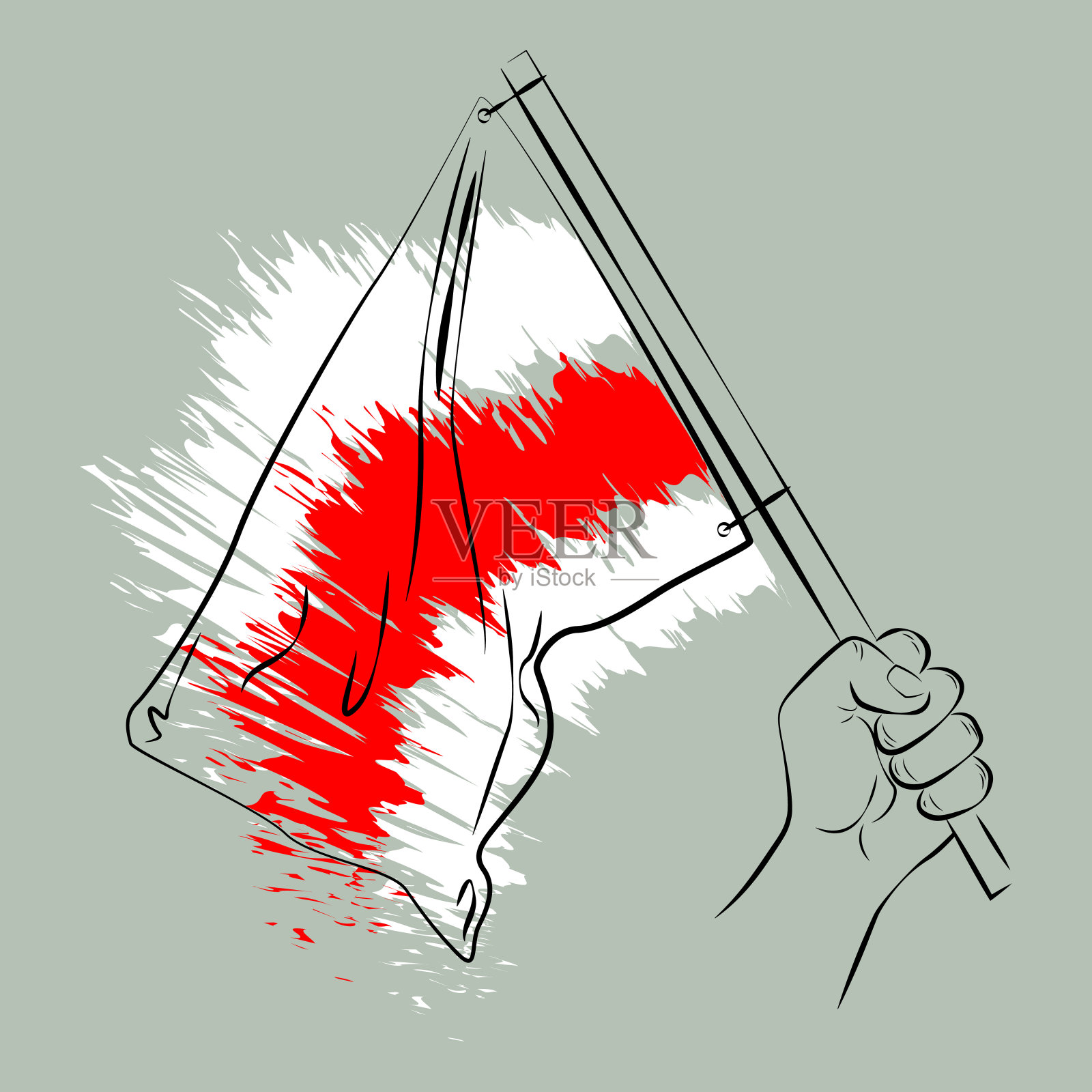 白俄罗斯共和国历史国旗。白-红-白白俄罗斯历史国旗。白俄罗斯的边界。握紧拳头，抗议。" r " n " r " n " r " n设计元素图片