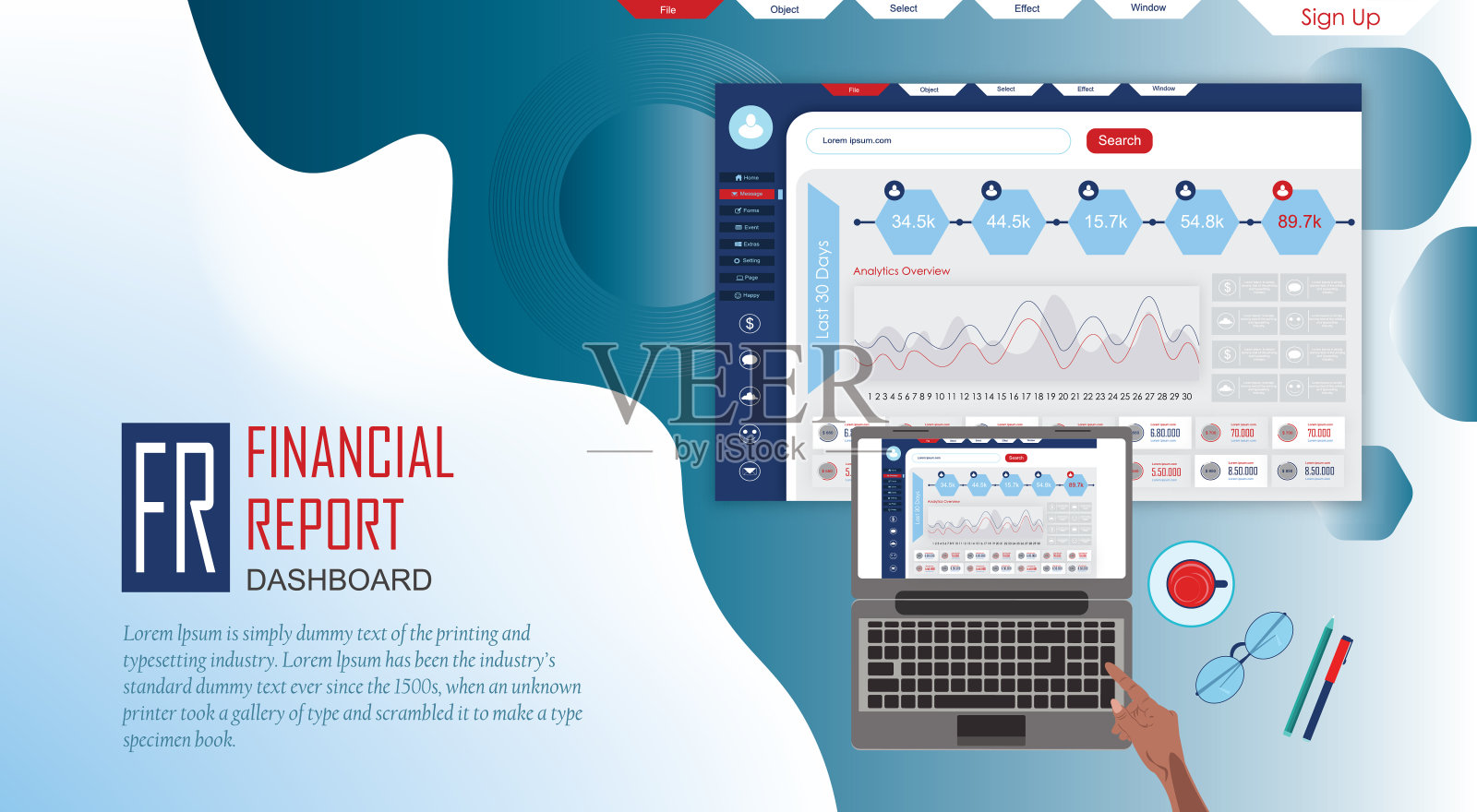 财务业绩，统计报告，提高企业生产力，共同基金，投资回报插画图片素材