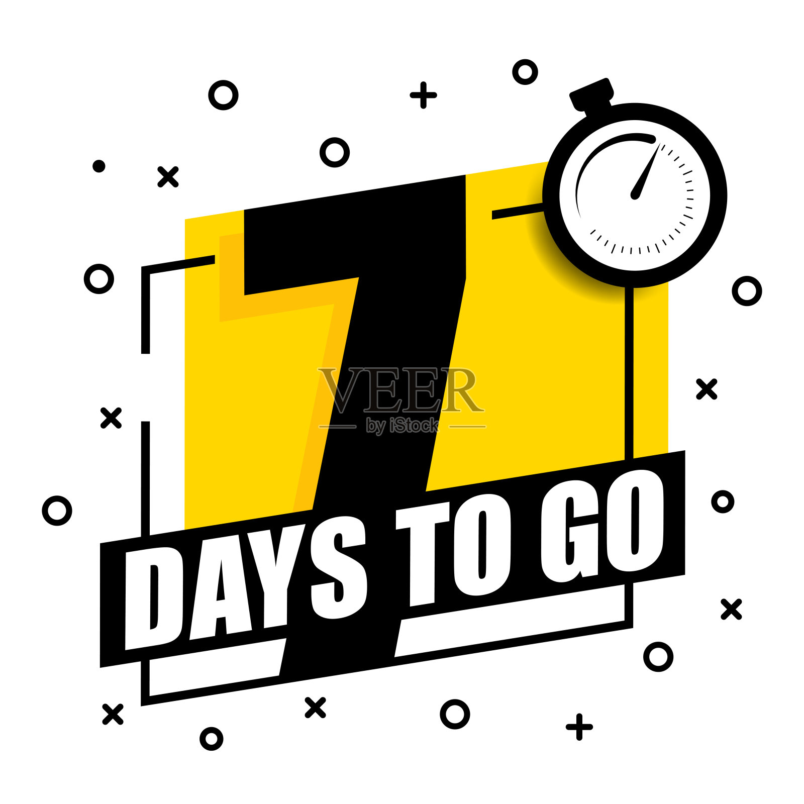 还剩7天。剩余天数的矢量标志，矢量插图。插画图片素材