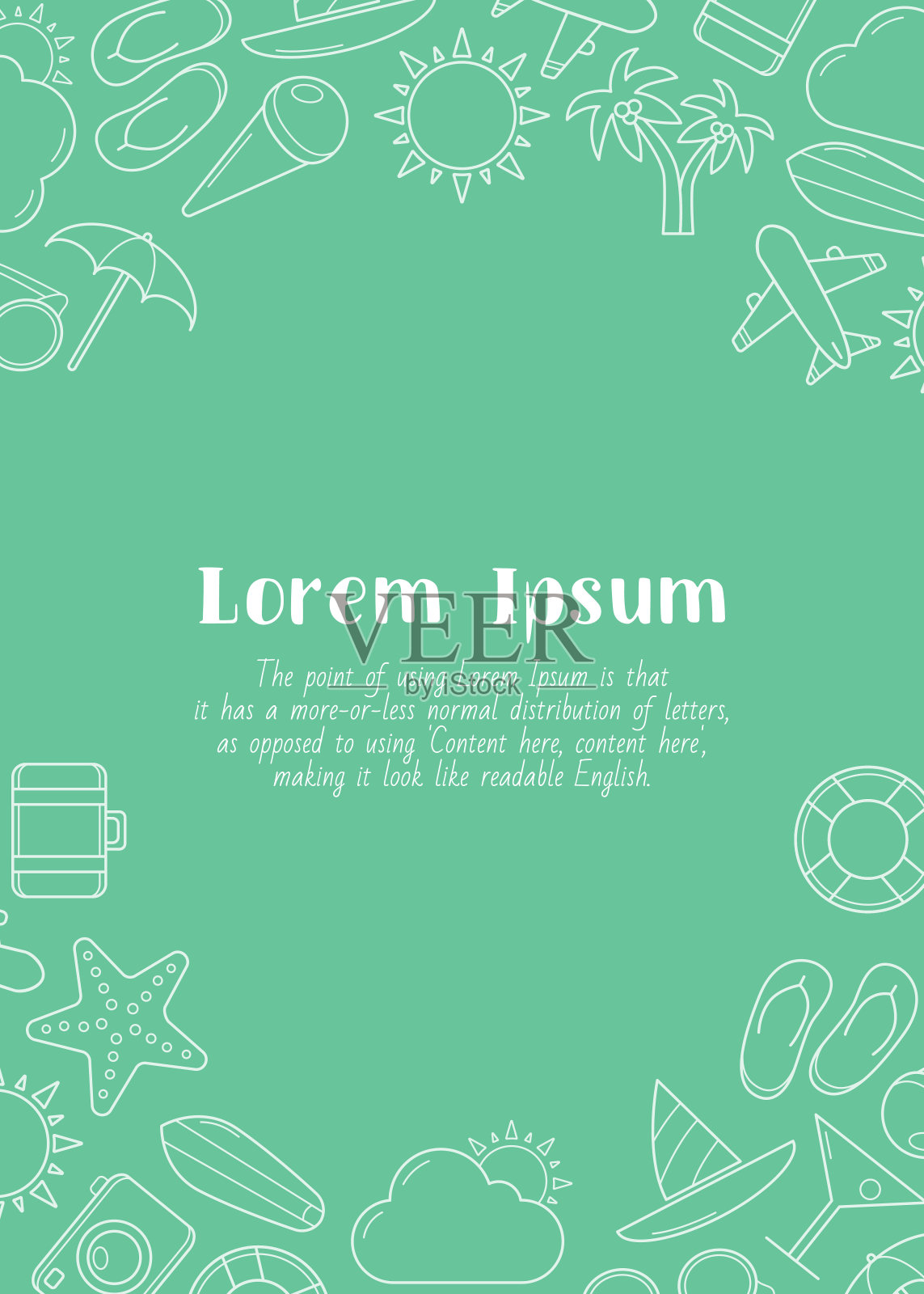 假期卡01-06插画图片素材