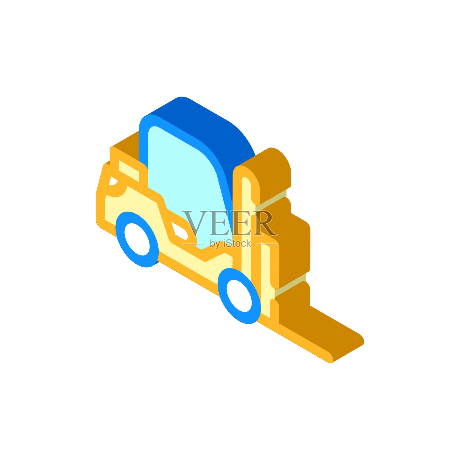 叉车车等距图标矢量孤立插图插画图片素材