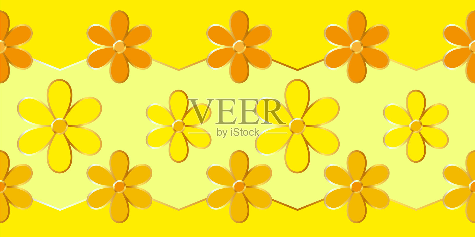 美丽的背景，黄色的花和一个插画图片素材