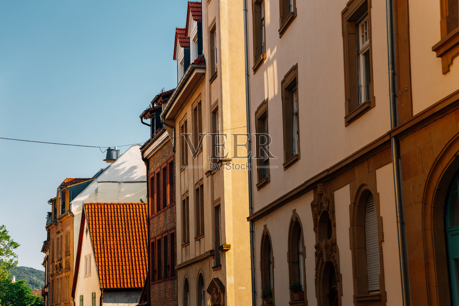 德国海德堡的老城色彩斑斓的房子照片摄影图片