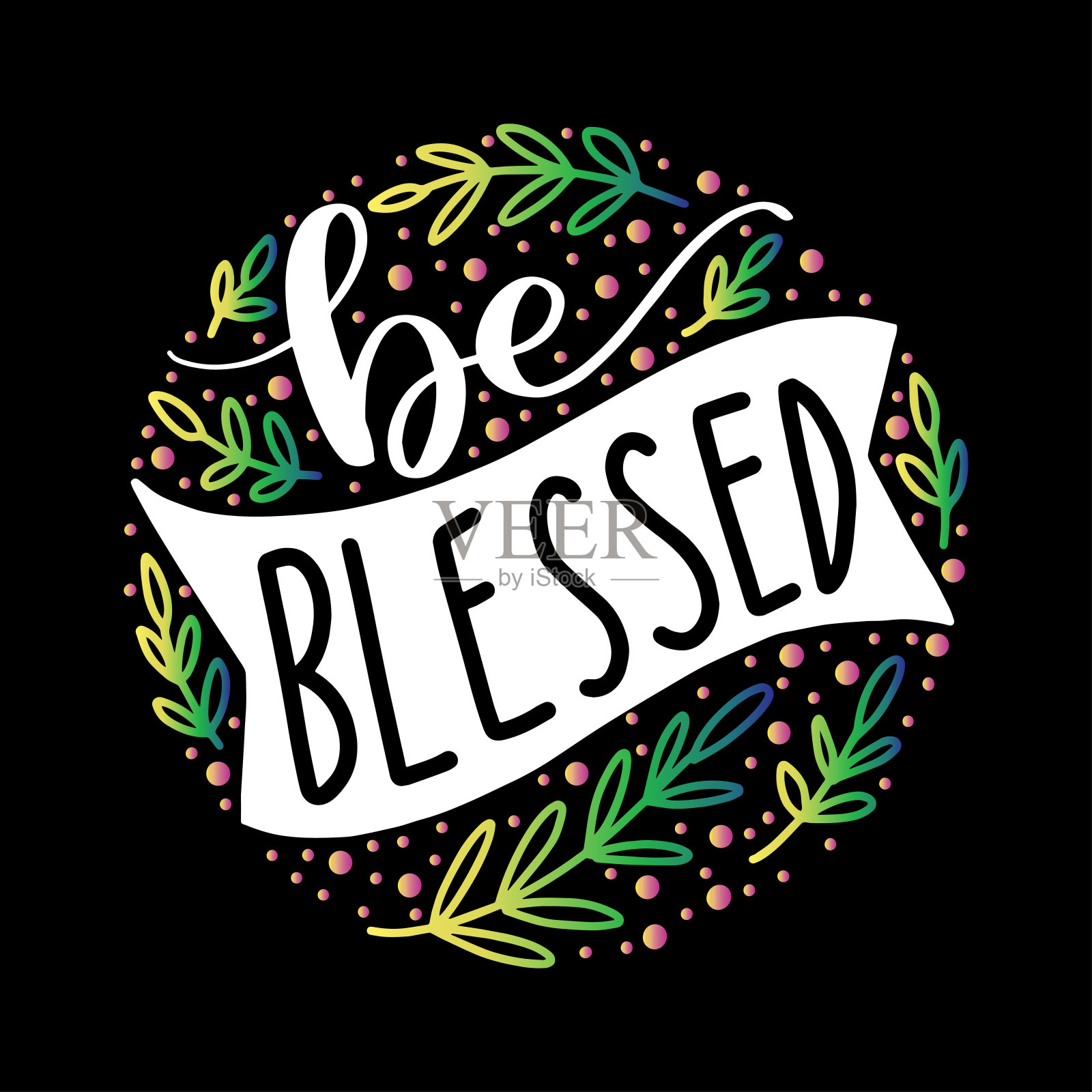 手写祝福。插画图片素材