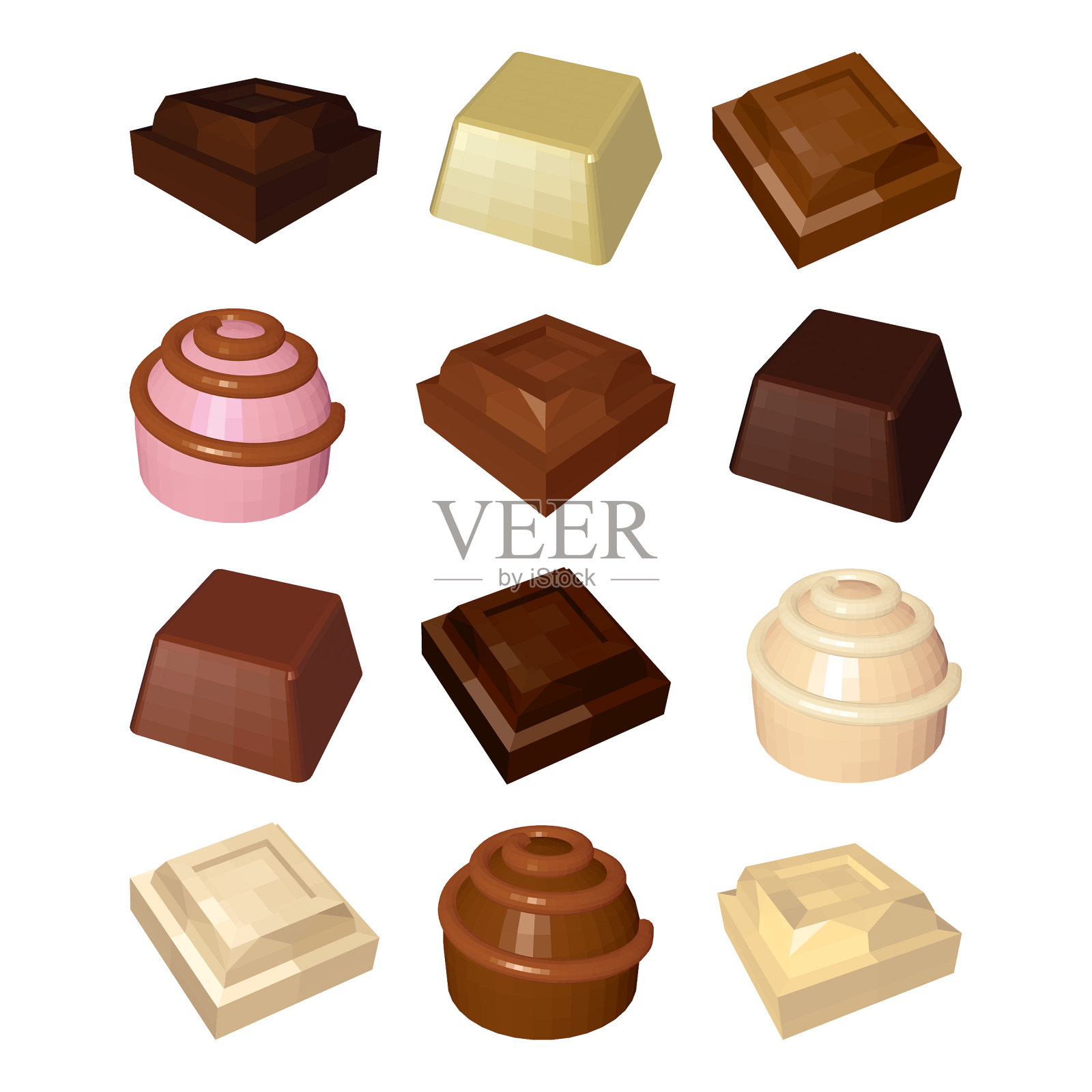 彩色糖果和巧克力插画图片素材