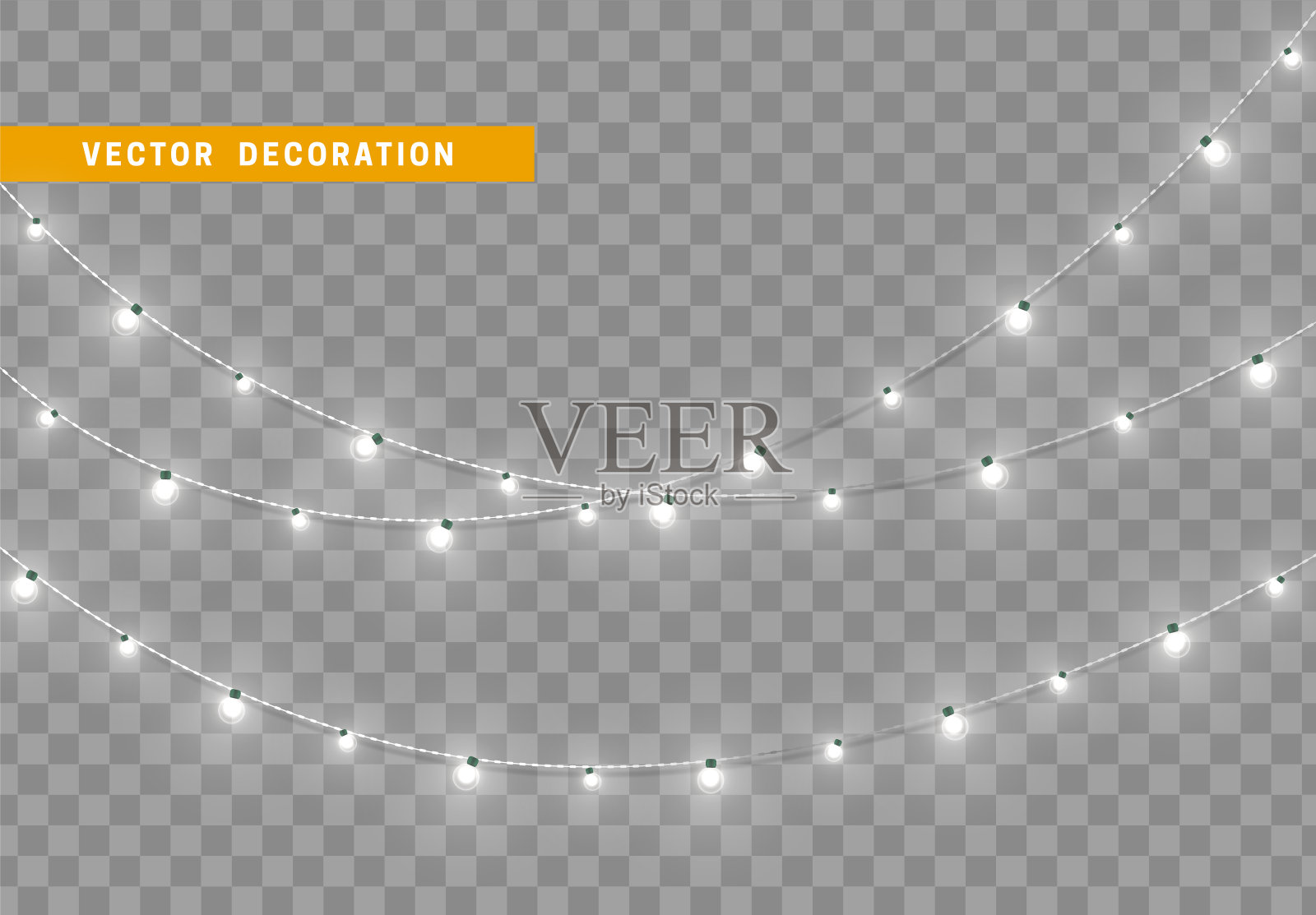 圣诞节装饰孤立在透明的背景。插画图片素材