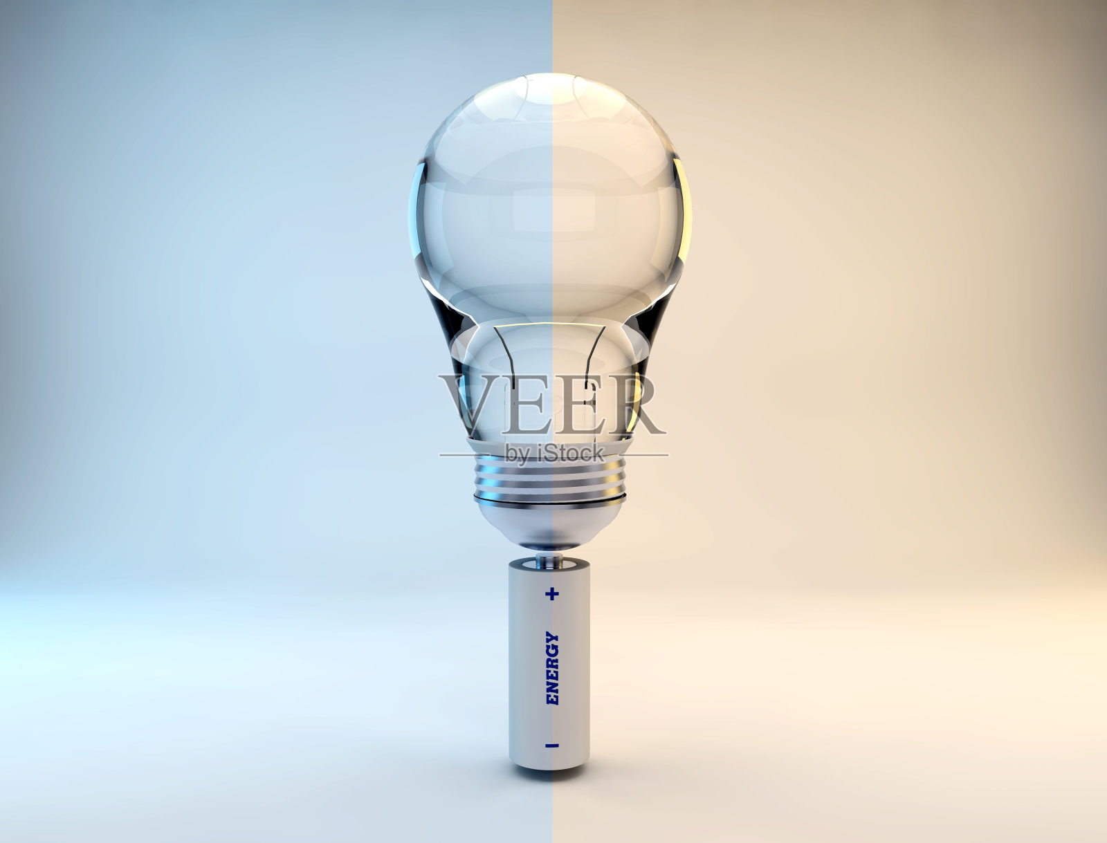 冷暖色温灯泡3d渲染照片摄影图片