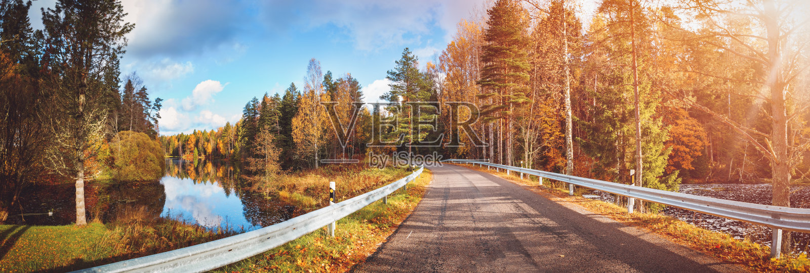 路在洒落在晴朗的日子照片摄影图片