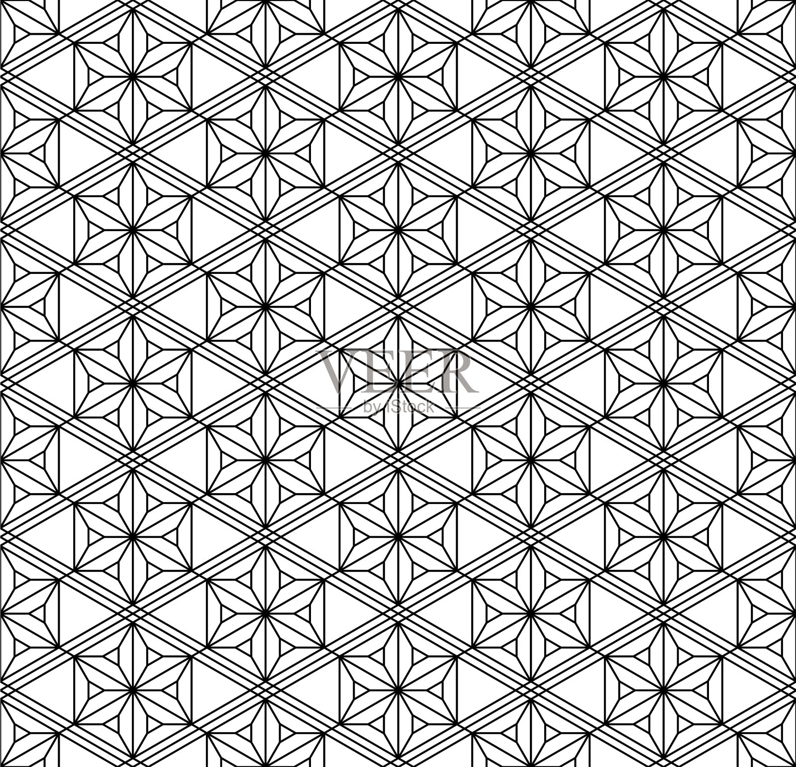 基于日本木制品的无缝图案插画图片素材