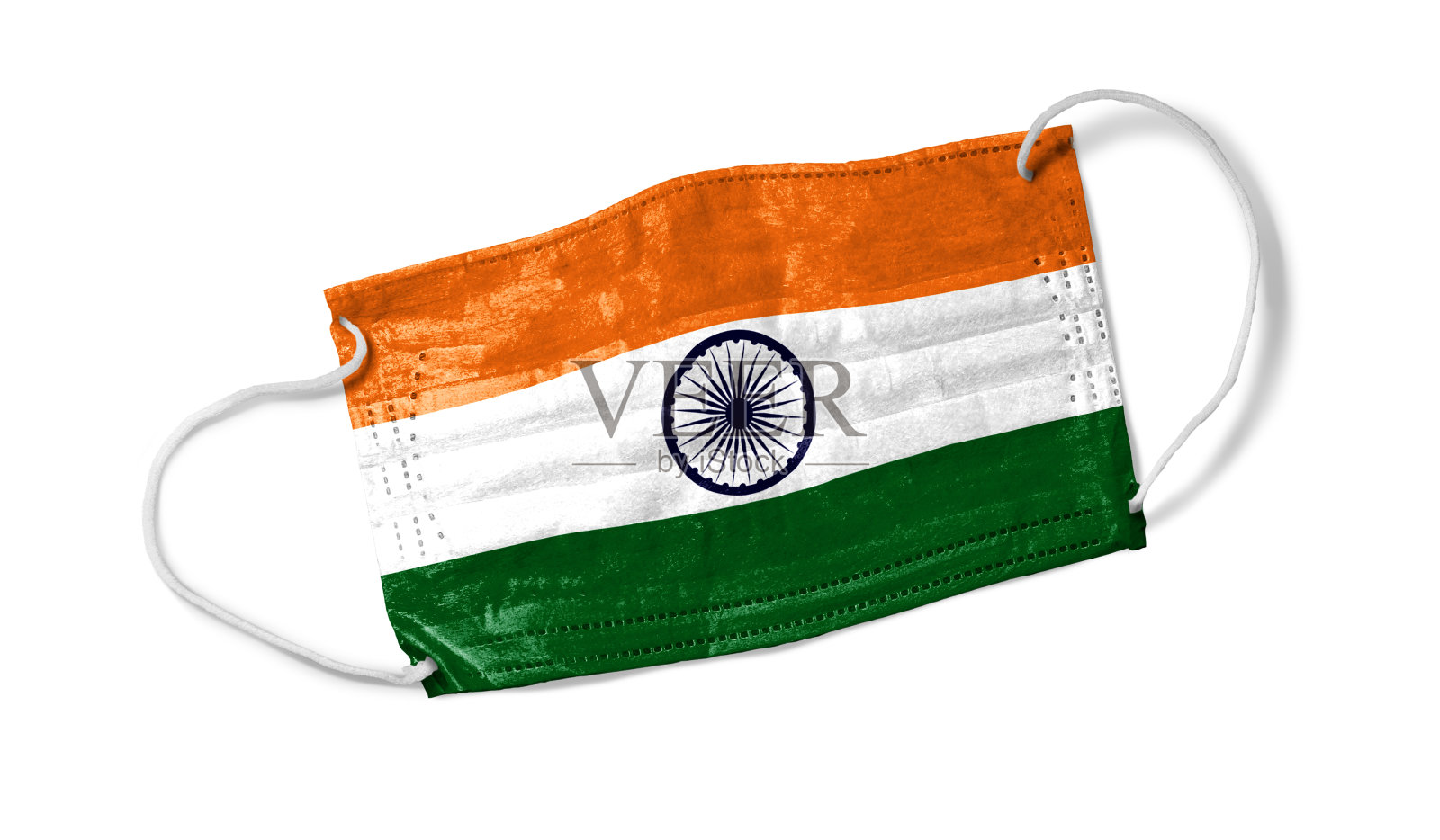 带印度国旗的口罩照片摄影图片