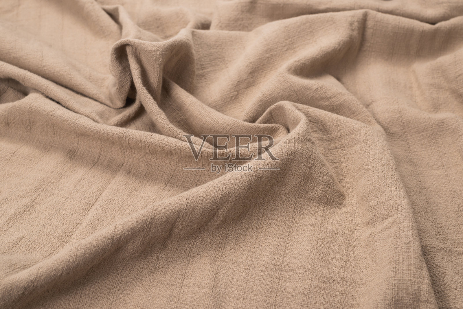 棉米色织物图案。照片摄影图片