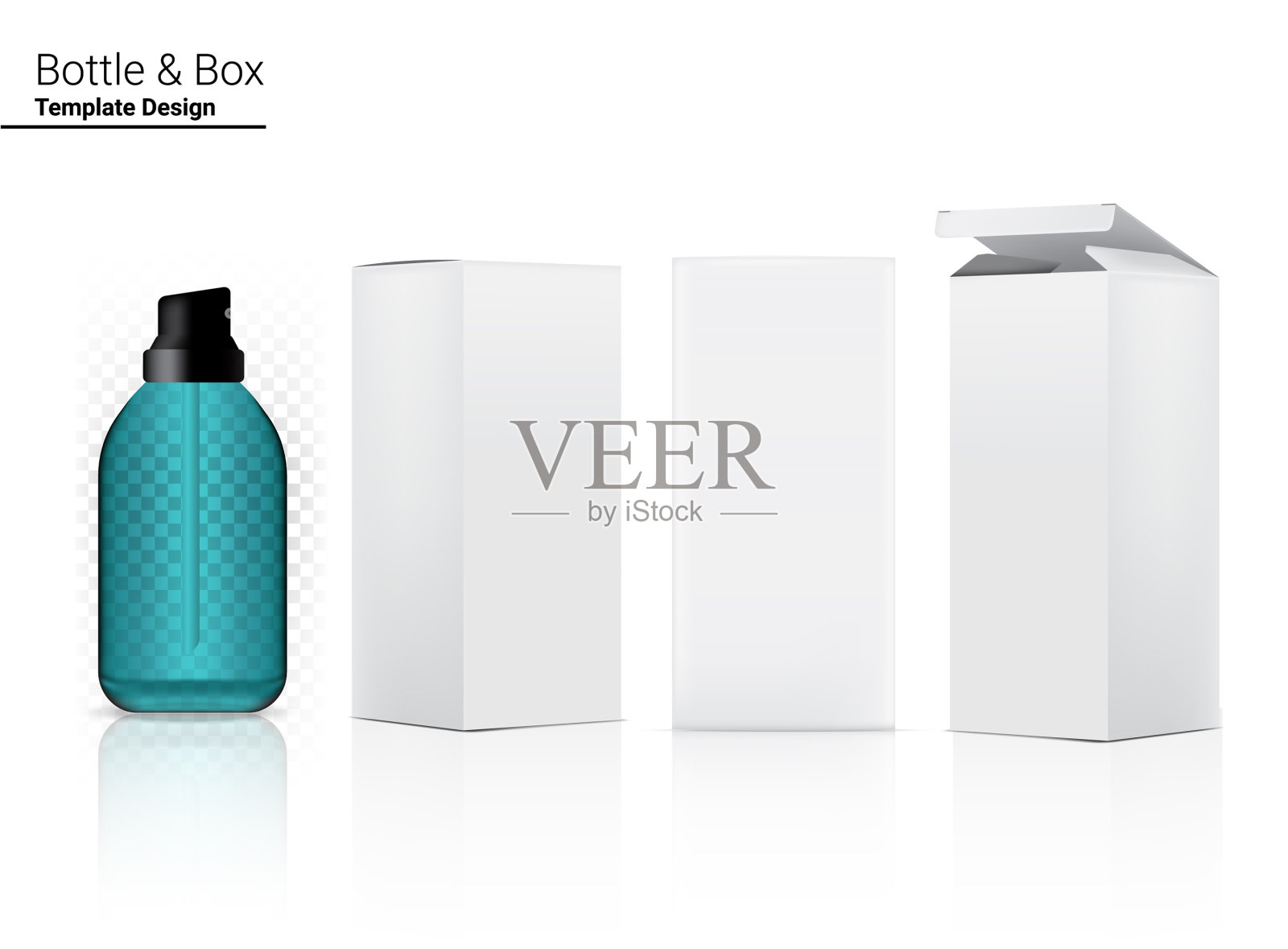 光滑透明喷雾瓶模拟逼真插画图片素材