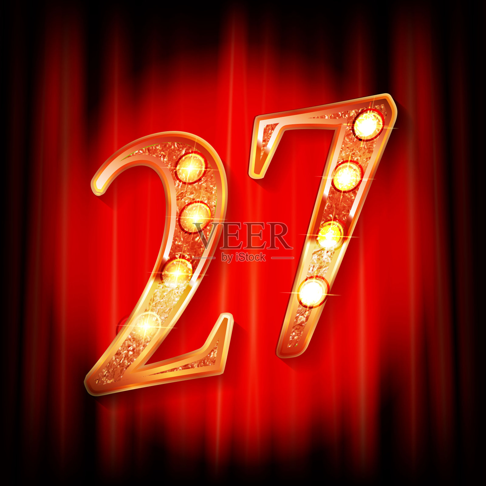 黄金是27。贺卡插画图片素材