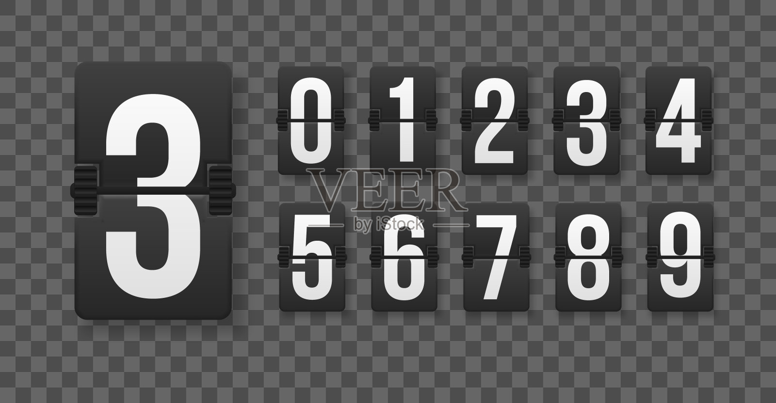 数字机械记分牌。插画图片素材