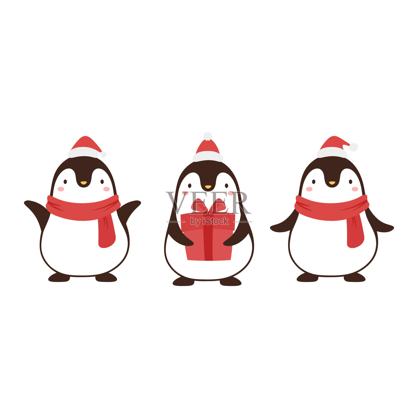 企鹅无缝图案背景插画图片素材