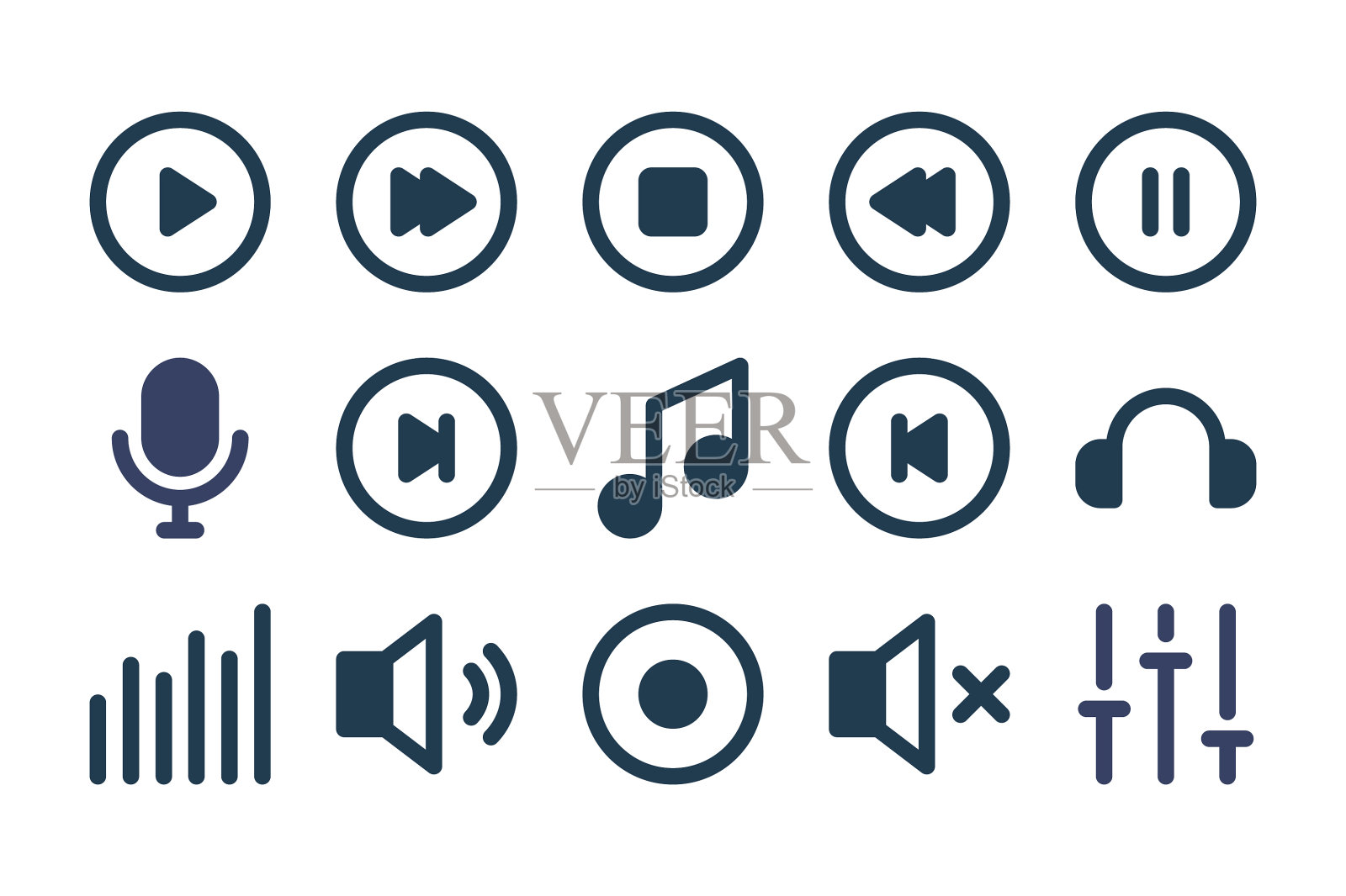 音乐播放器相关图标设置。图标素材