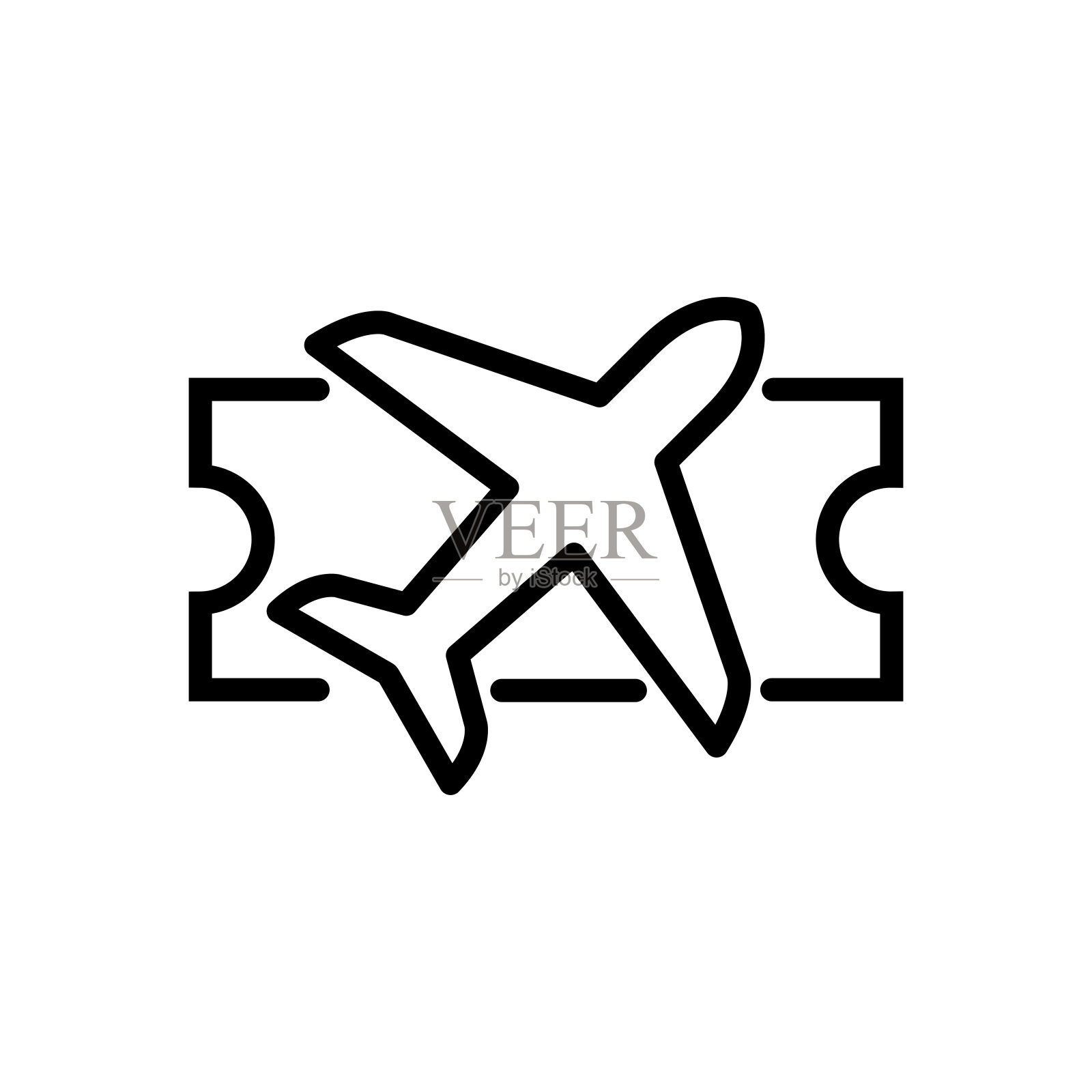 票务线平面矢量图标图标素材