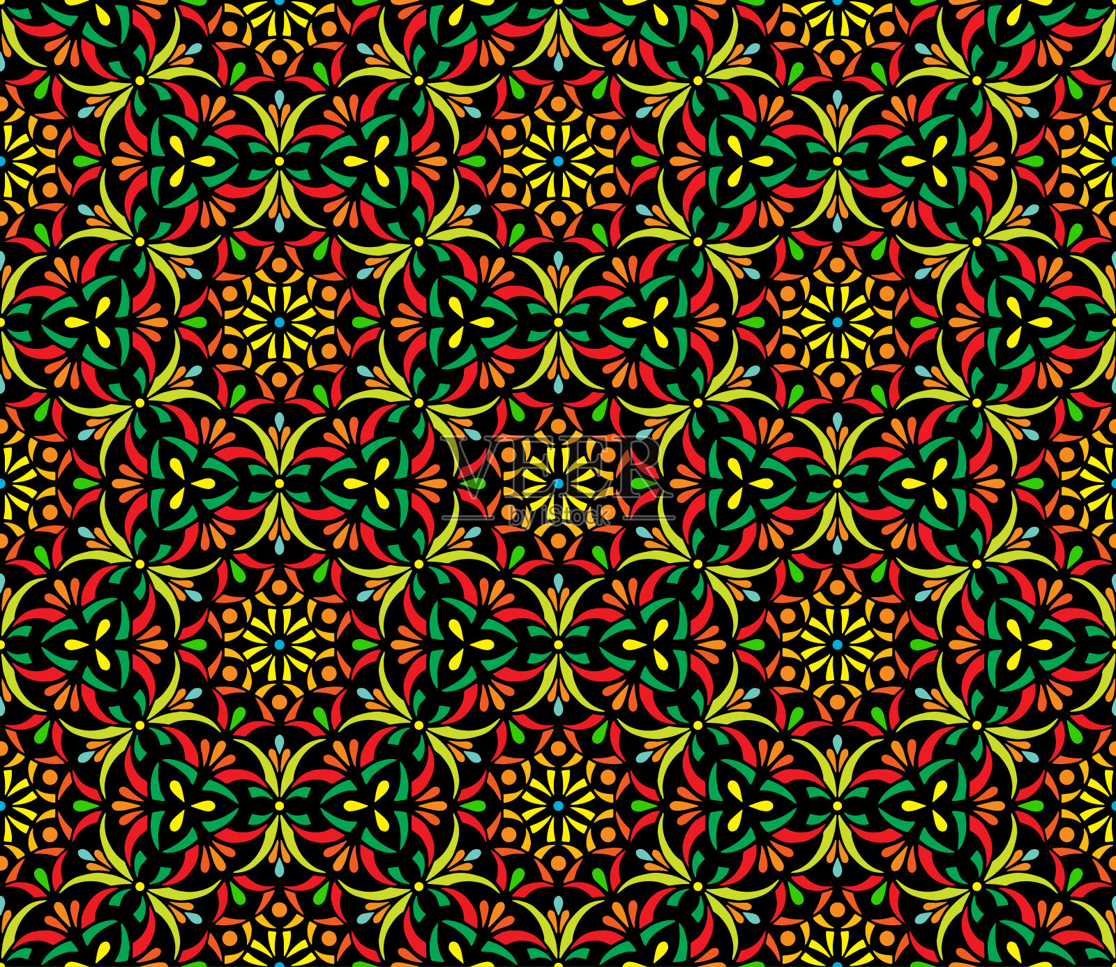 抽象图案无缝彩色涂鸦素描插画图片素材