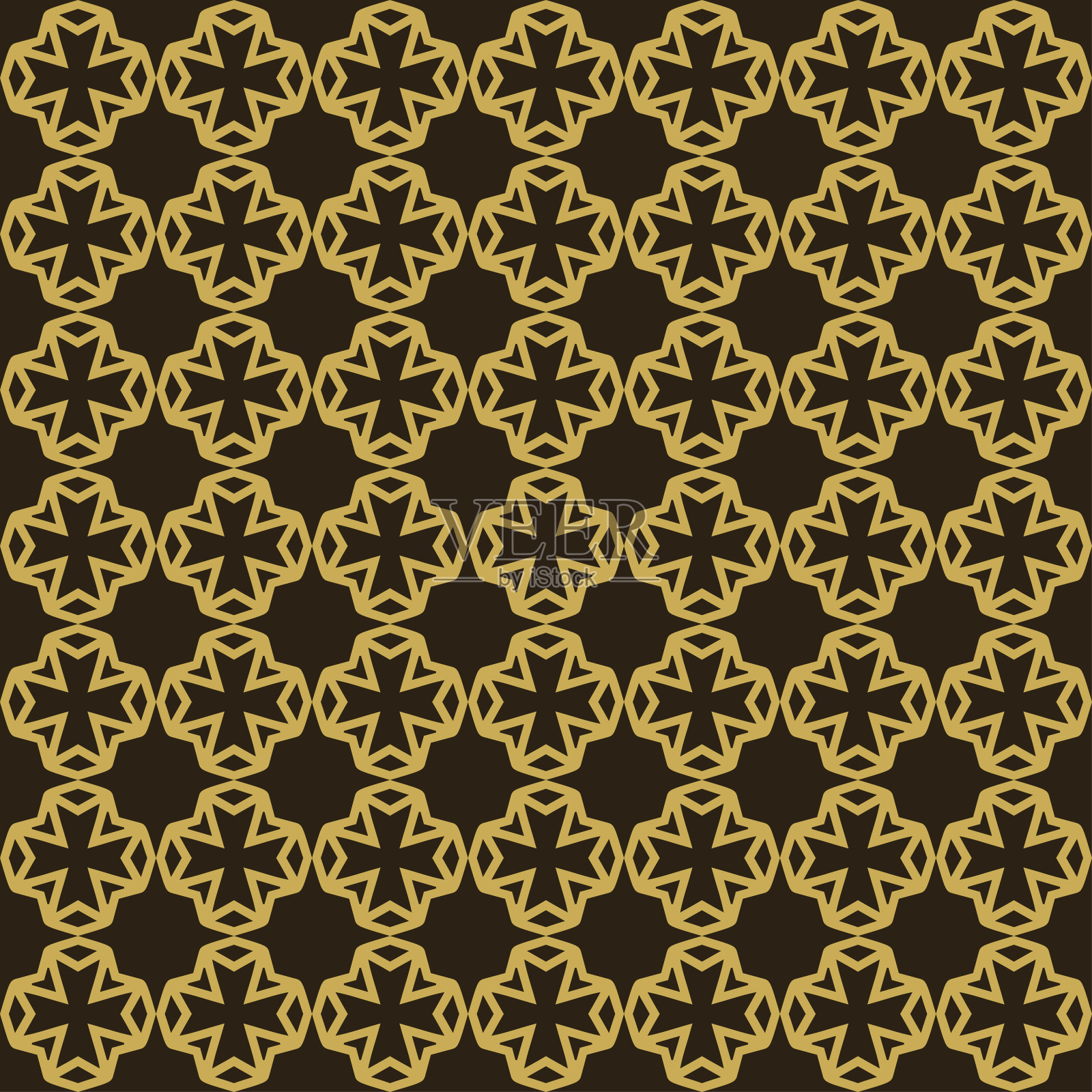 无缝图案与金花插画图片素材