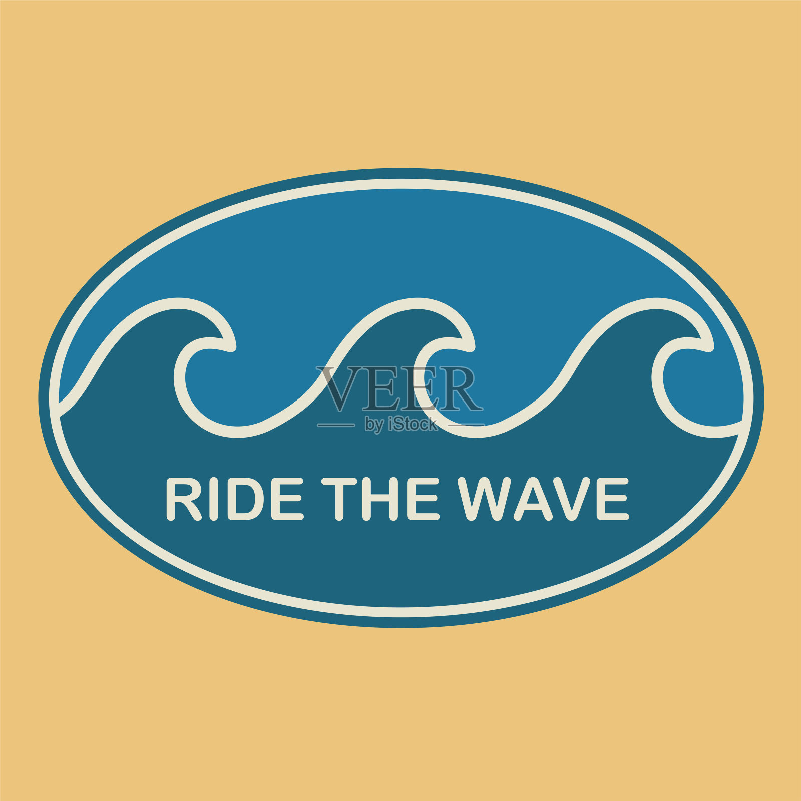 冲浪贴纸、邮票或标志设计设计元素图片