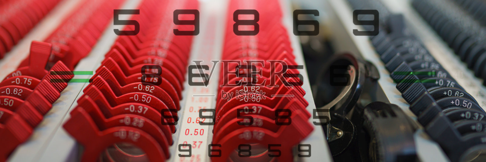 托盘盒选择聚焦试验镜片数眼检查表的背景照片摄影图片