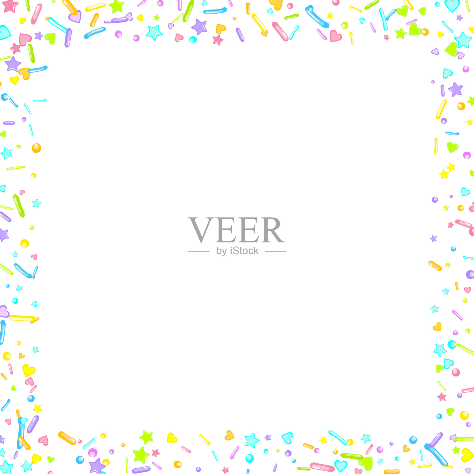 撒上颗粒状的纸杯蛋糕、甜点和面包房的纸屑插画图片素材