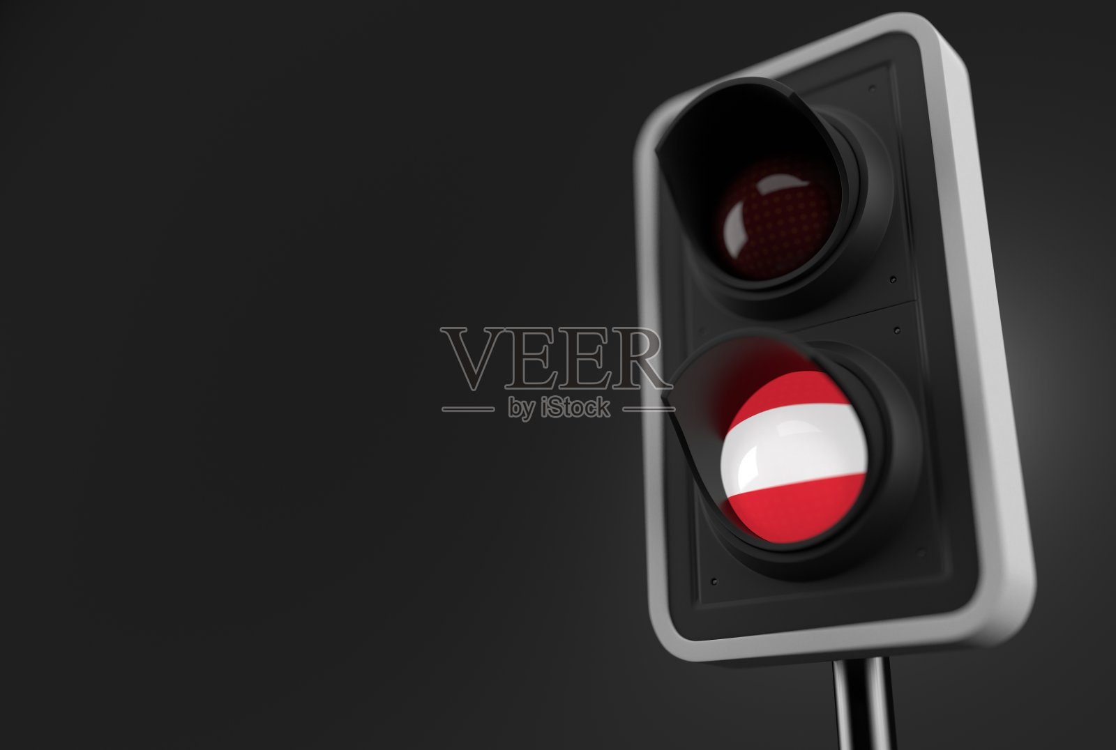 红绿灯内插奥地利国旗照片摄影图片