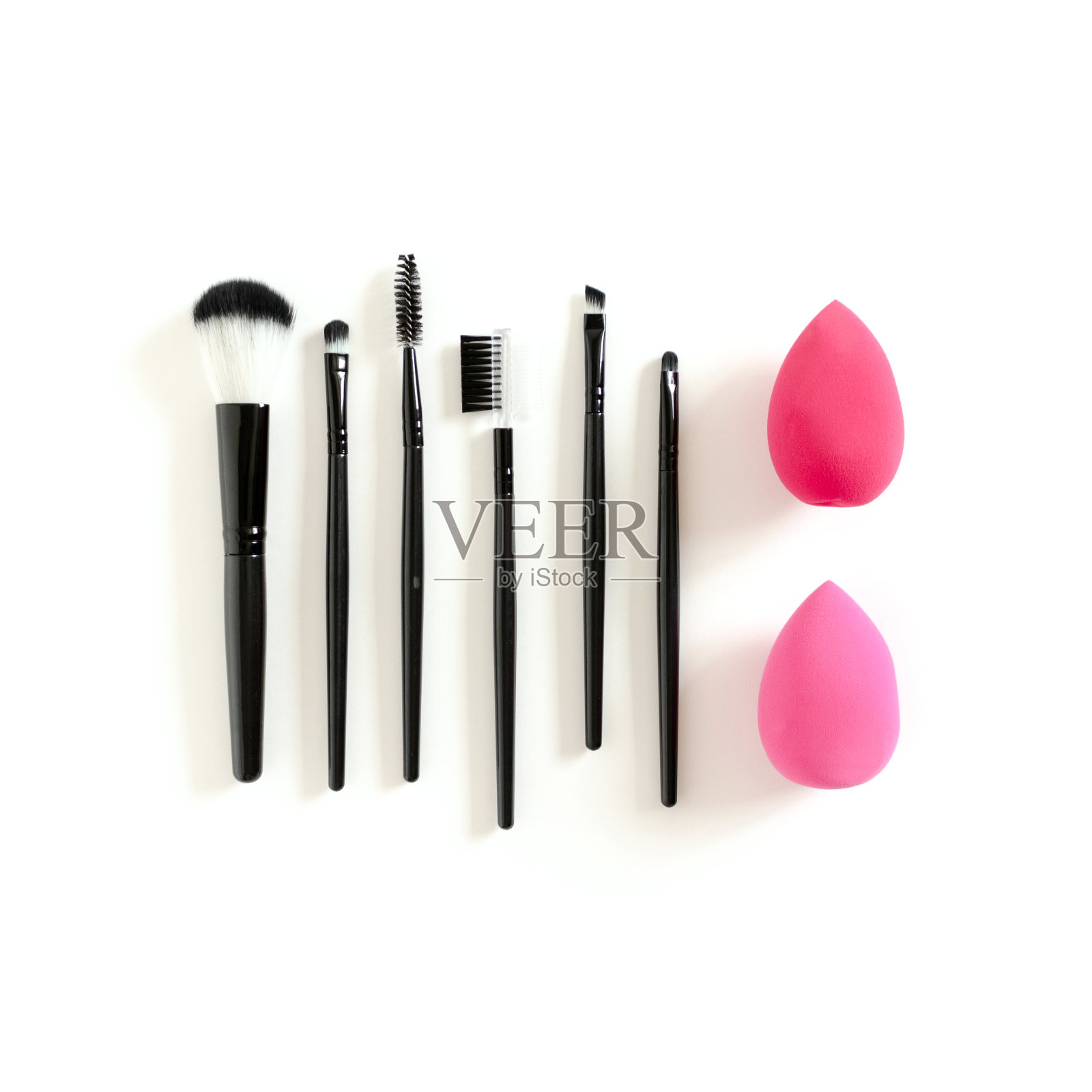 化妆刷和海绵照片摄影图片