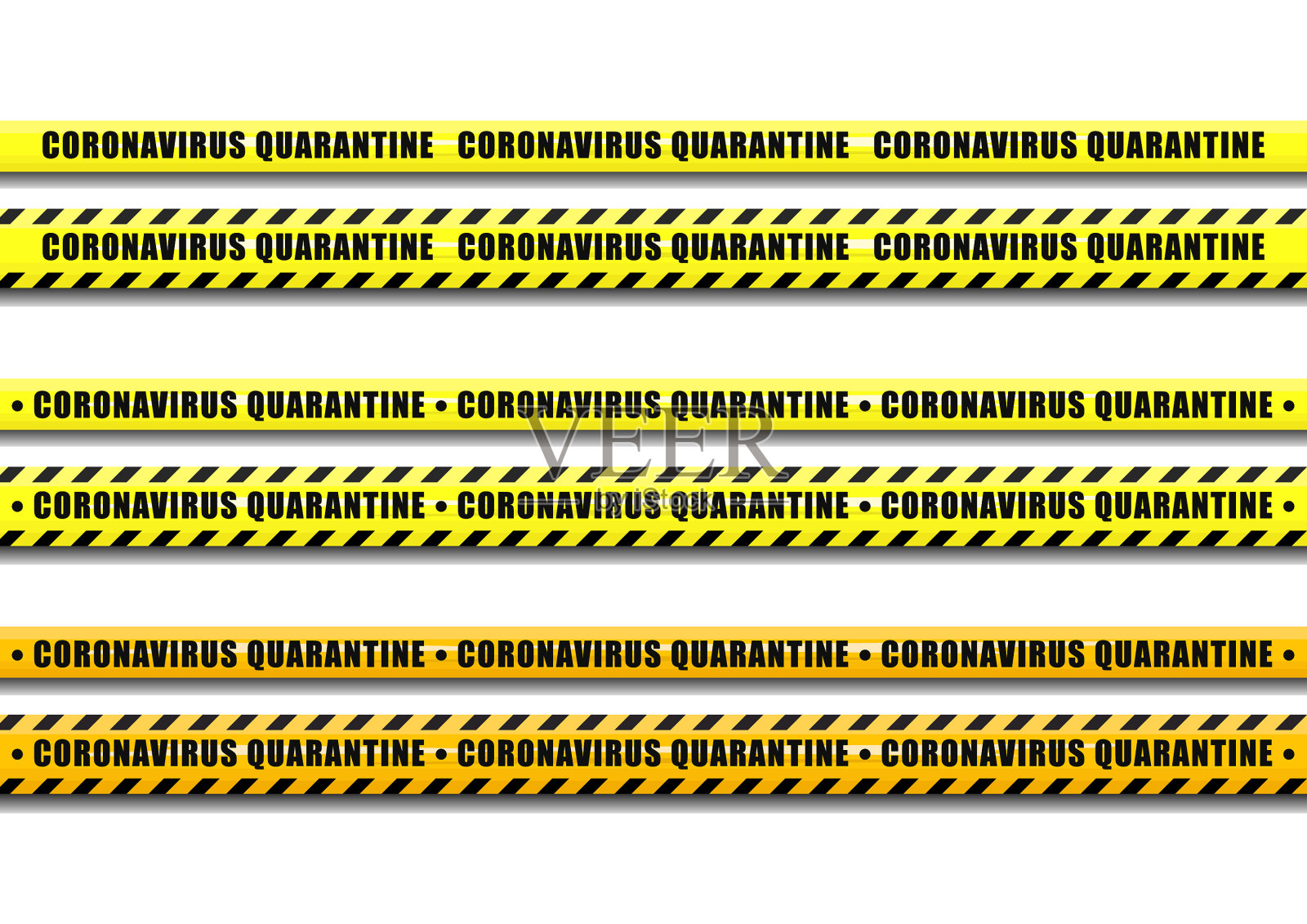 不要与冠状病毒隔离文本交叉插画图片素材