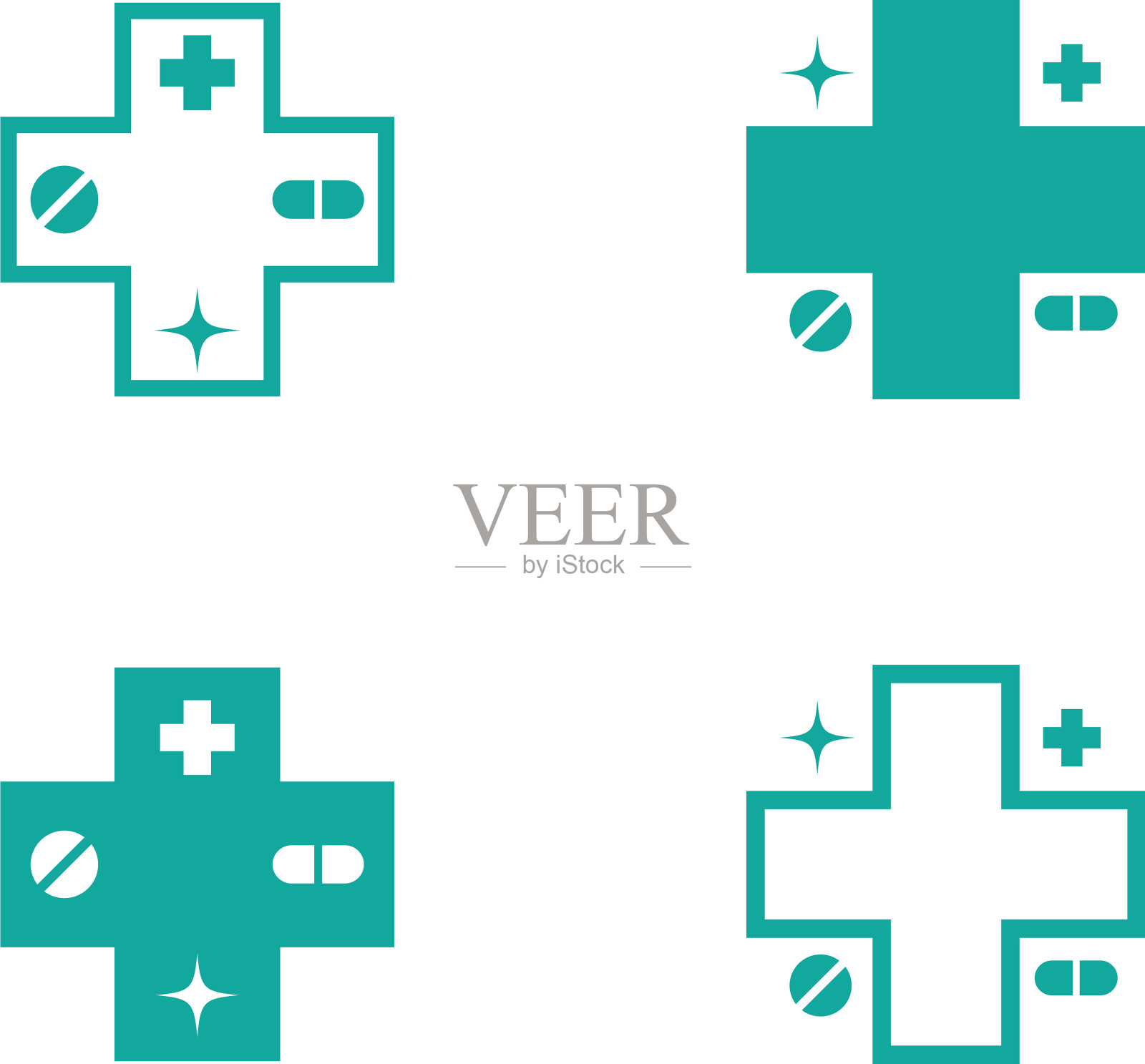 医学交叉的图标插画图片素材