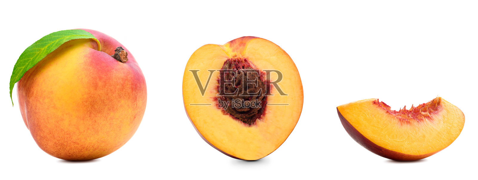 鲜桃孤立上白照片摄影图片