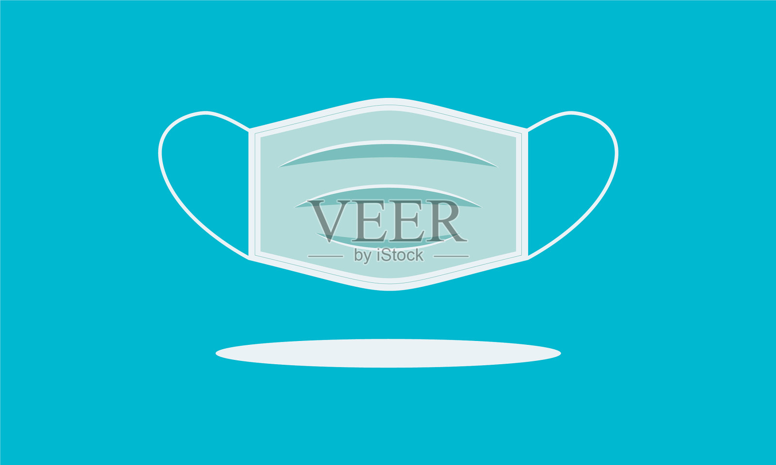 平面设计医用口罩标识概念插画图片素材