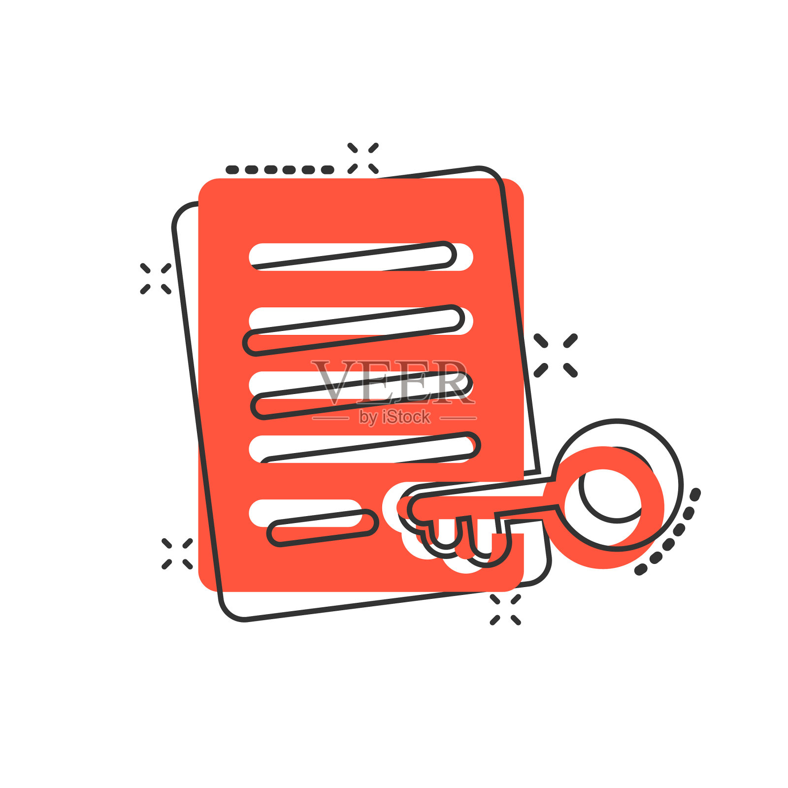 密码帐户图标在漫画风格的关键字设计元素图片