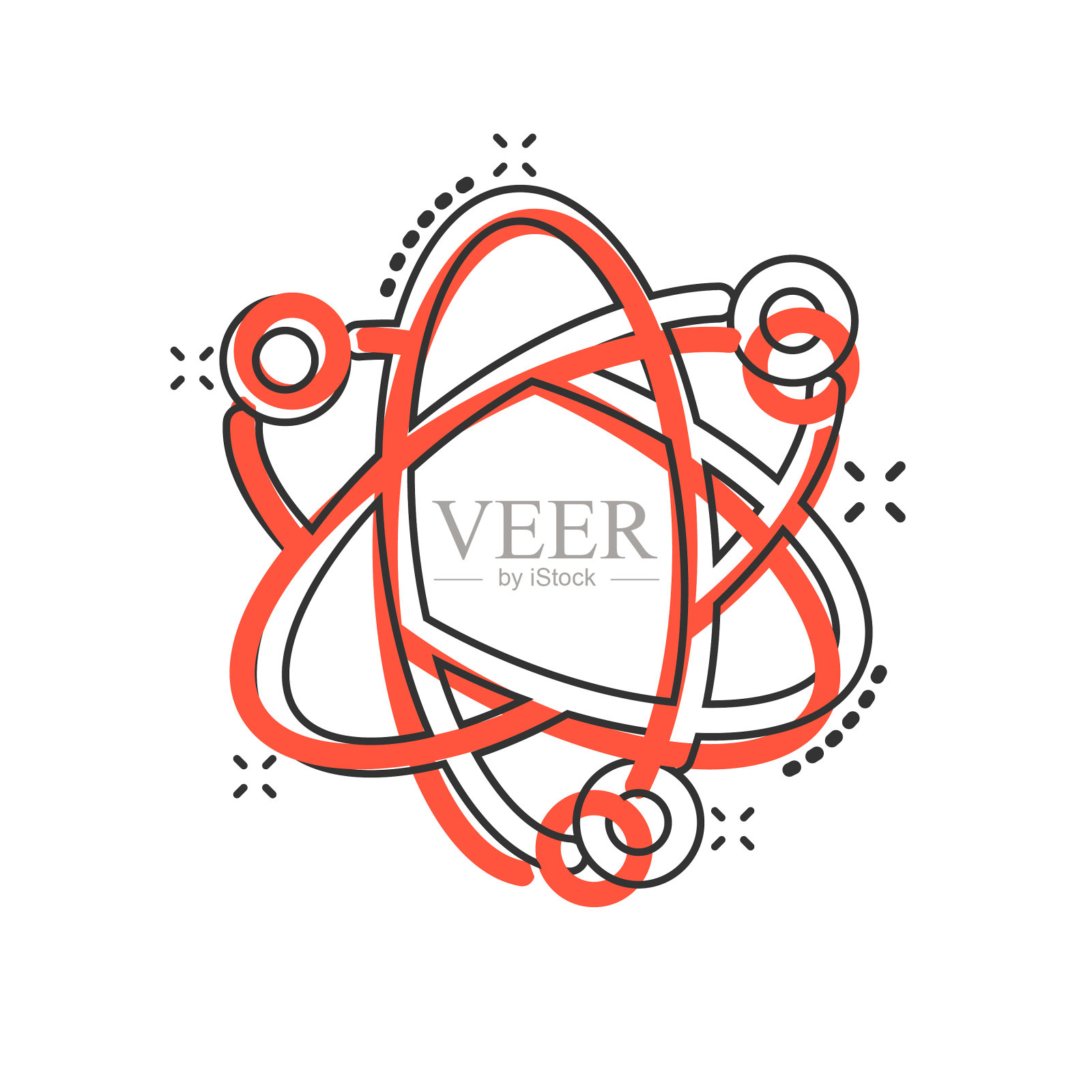 科学图标在漫画风格的DNA细胞卡通上图标素材