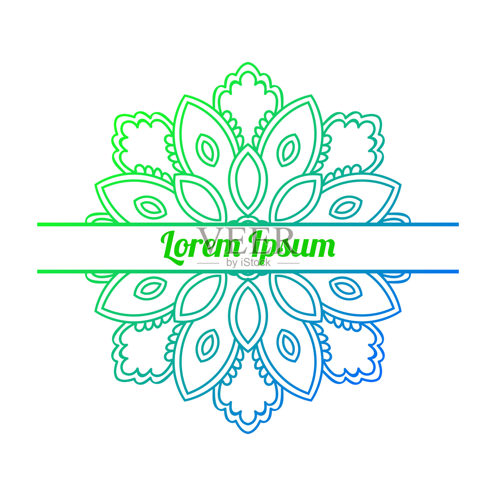 彩色梯度点花贺卡的一半。插画图片素材