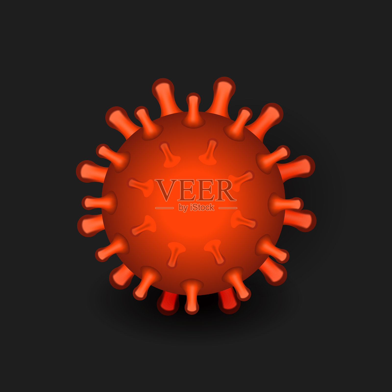 黑色印着COVID-19病毒插画图片素材