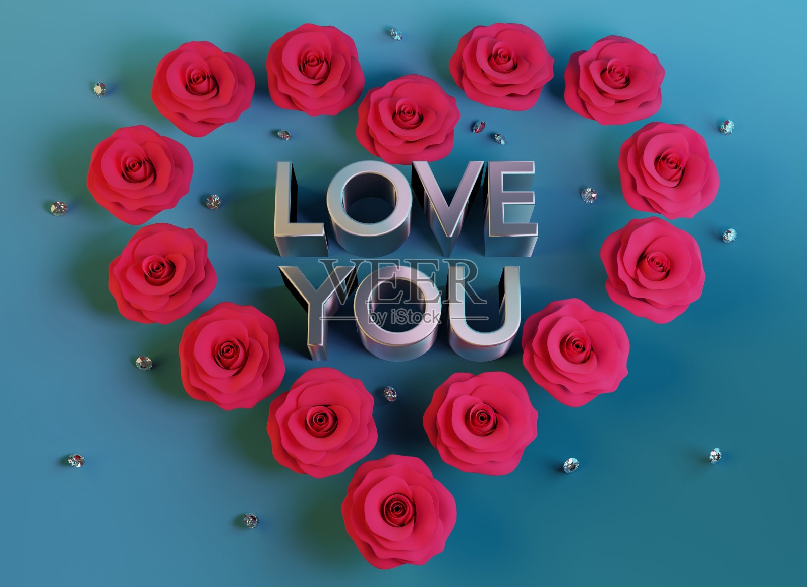 玫瑰与钻石照片摄影图片