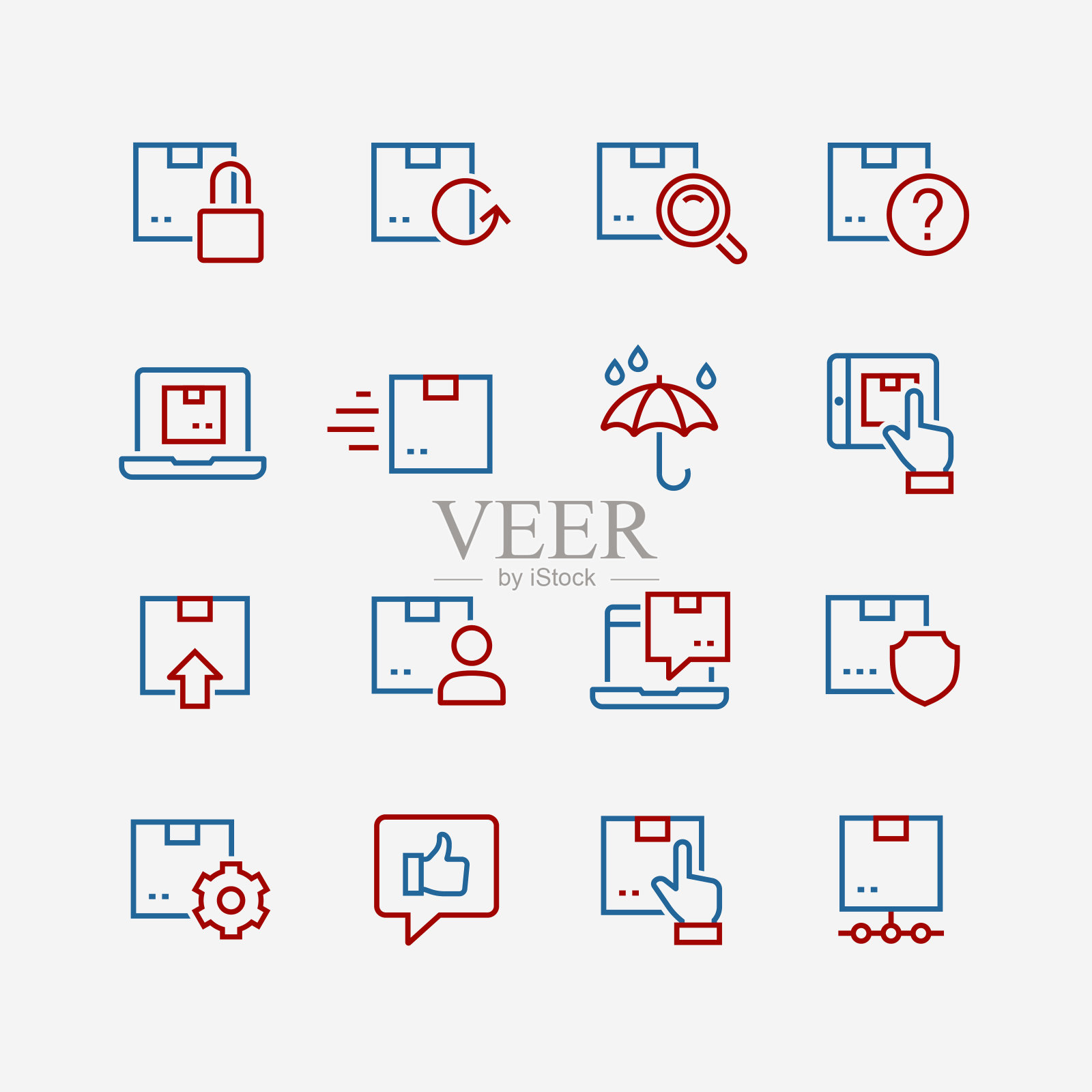 邮政投递线图标集图标素材